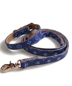 Designer Icon Print Collars Leash Set for Cats