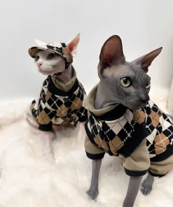 Maillard British Plaid Brown Outfits for Cats