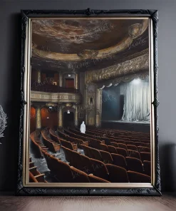 RaveIn Prints – Ghost At The Theater, Gothic Home Decor, Dark and Moody Wall Art, Captivating Art